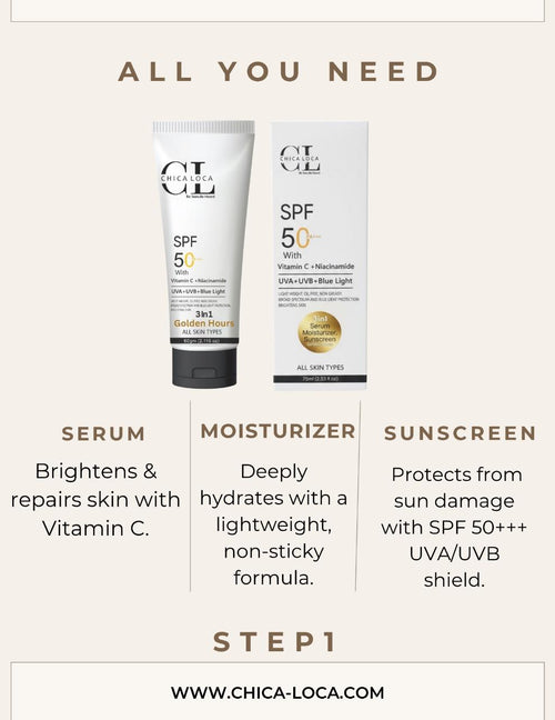 3in1 Golden Hours – Serum, Moisturizer & Sunscreen SPF 50